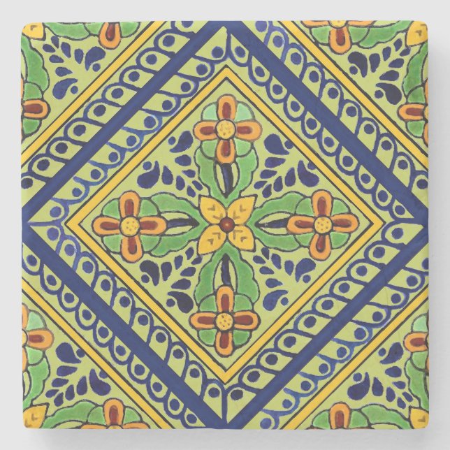 Porta-copo De Pedra Azulejo Talavera (Frente)