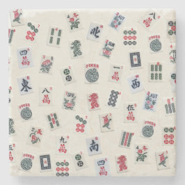 Porta-copo De Pedra Azulejos Mahjong símbolos padrões