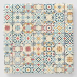 Porta-copo De Pedra Azulejos marroquinos, um padrão perfeito e colorid