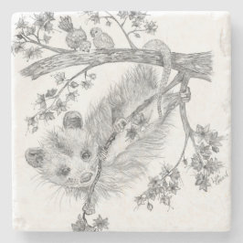 Porta-copo De Pedra Baby Possum Stone Porta copos