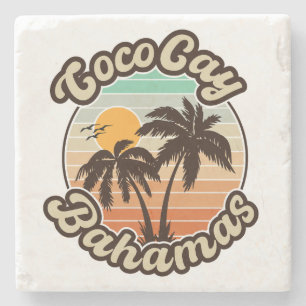 Porta-copo De Pedra Bahamas de Coco Cay Retro Souvenirs 60s