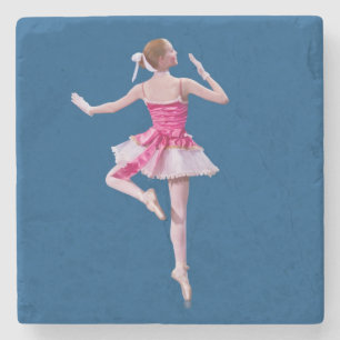 Porta-copo De Pedra Bailarina no rosa e no branco