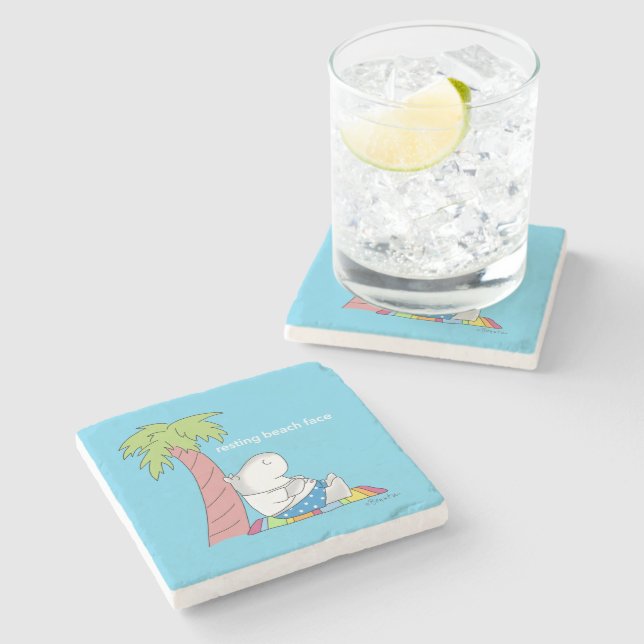 Porta-copo De Pedra BAIXO PRAIA APARECIDO Botão Belly Hippo Boynton (Lateral)