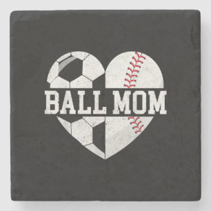 Porta-copo De Pedra Ball Mãe Camisa Coração Engraçado Baseball Soccer 