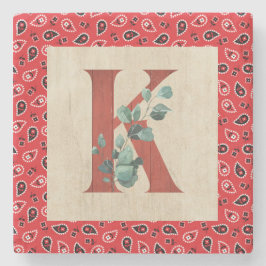 Porta-copo De Pedra Bandana - Letra K