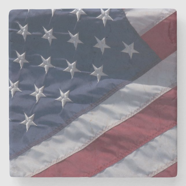 Porta-copo De Pedra Bandeira americana. (Frente)