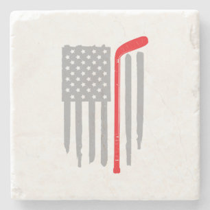 Porta-copo De Pedra Bandeira americana de hóquei