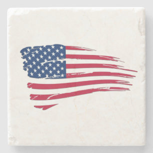 Porta-copo De Pedra Bandeira Americana Tatuada