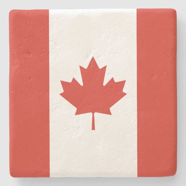 Porta-copo De Pedra Bandeira Canadiana (Maple Leaf) (Canadá) (Frente)