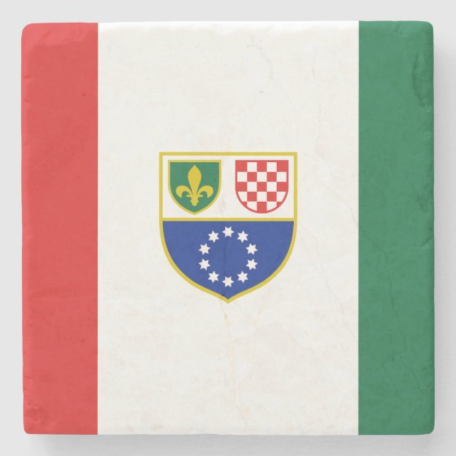 Porta-copo De Pedra Bandeira da Bósnia-Herzegovina (Frente)