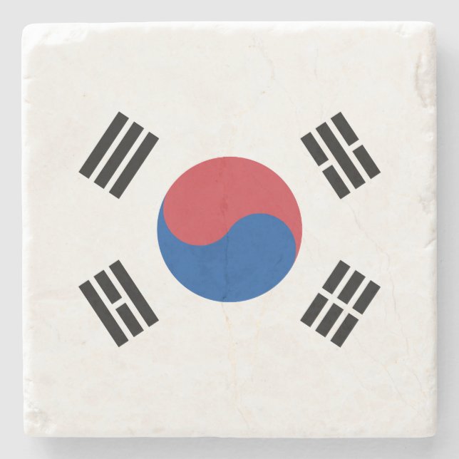 Porta-copo De Pedra Bandeira da Coreia do Sul (Frente)