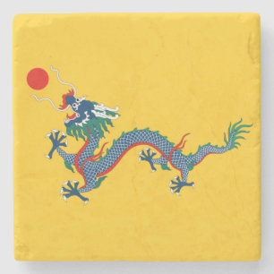 Porta-copo De Pedra Bandeira da Dinastia Qing da China (Dragão Chinês)