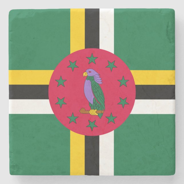 Porta-copo De Pedra Bandeira da Dominica (Frente)