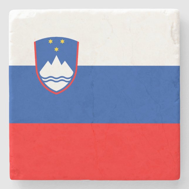 Porta-copo De Pedra Bandeira da Eslovênia (Frente)