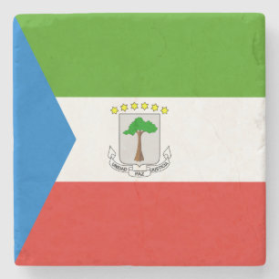 Porta-copo De Pedra Bandeira da Guiné Equatorial