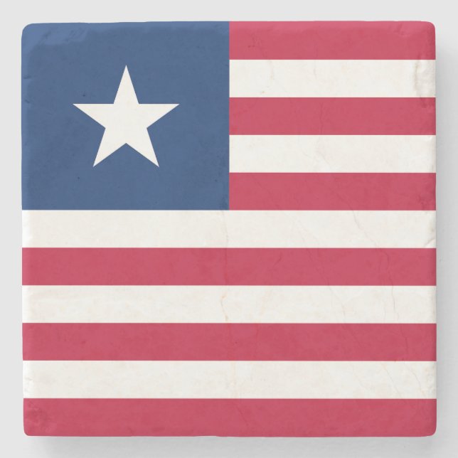 Porta-copo De Pedra Bandeira da Libéria (Frente)