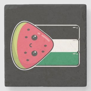 Porta-copo De Pedra Bandeira da Palestina Cura com Palestina Livre de