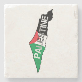 Porta-copo De Pedra Bandeira da Palestina Livre no Mapa Palestino