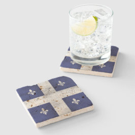 Porta-copo De Pedra Bandeira da Quebeque estilo grunge corrmoído