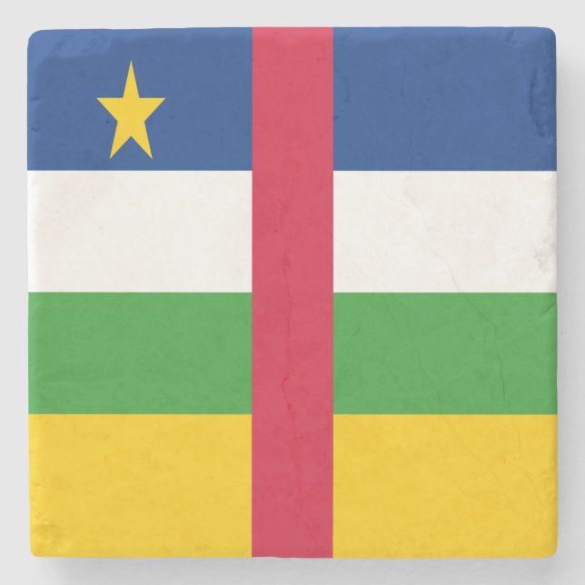 Porta-copo De Pedra Bandeira da República Centro-Africana (Frente)
