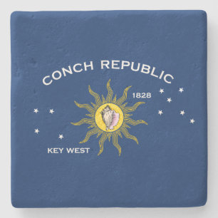 Porta-copo De Pedra Bandeira da República Conch Key West Flórida