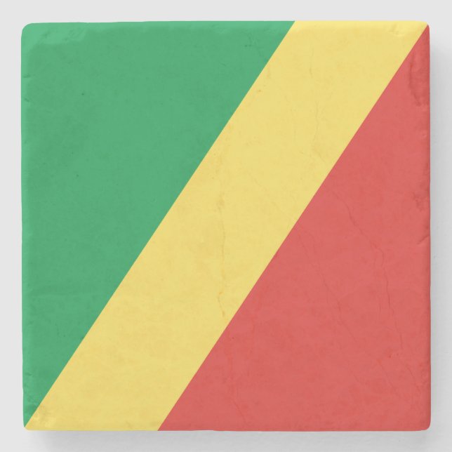 Porta-copo De Pedra Bandeira da República do Congo (Frente)