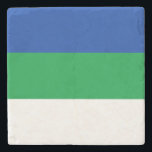 Porta-copo De Pedra Bandeira da República Komi<br><div class="desc">Bandeira patriótica da República Komi</div>