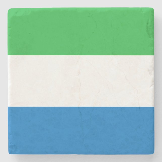 Porta-copo De Pedra Bandeira da Serra Leoa (Frente)