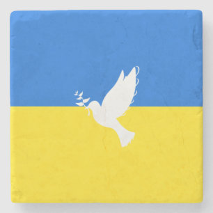 Porta-copo De Pedra Bandeira da Ucrânia - Vara da Paz - Liberdade - P