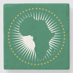 Porta-copo De Pedra Bandeira da União Africana (África) (Panafrica)