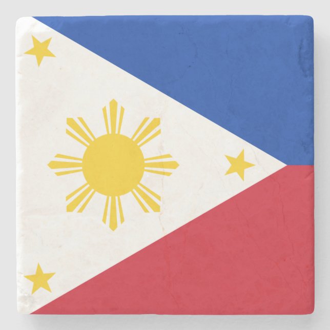 Porta-copo De Pedra Bandeira das Filipinas (Frente)
