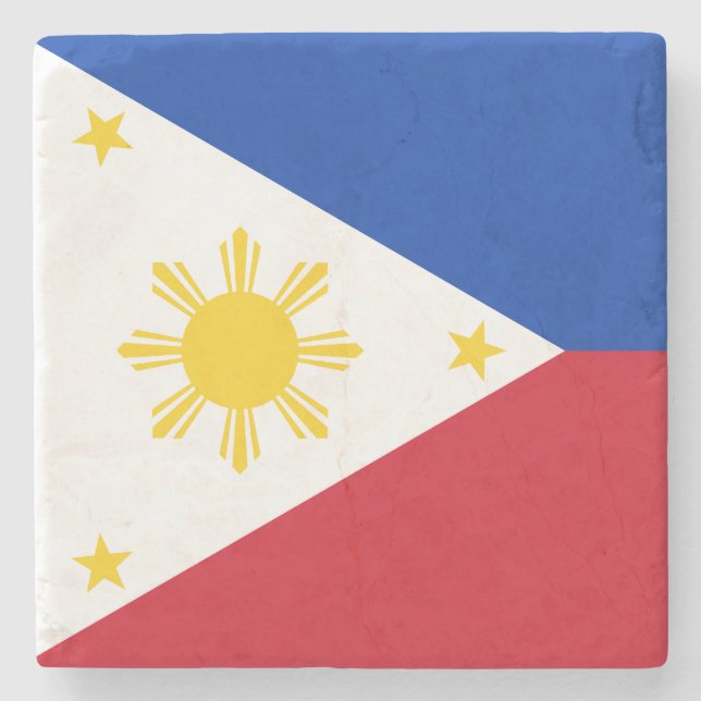 Porta-copo De Pedra Bandeira das Filipinas (Frente)