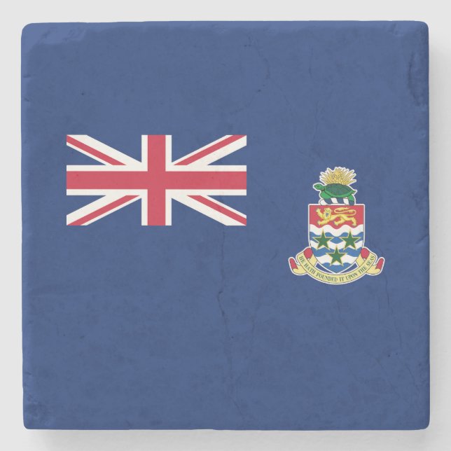 Porta-copo De Pedra Bandeira das Ilhas Cayman (Frente)