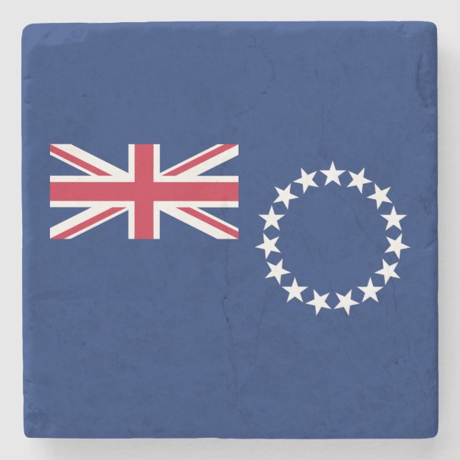 Porta-copo De Pedra Bandeira das Ilhas Cook (Frente)