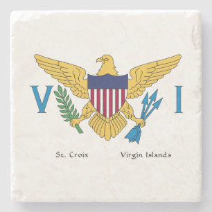 Porta-copo De Pedra Bandeira das Ilhas Virgens dos EUA