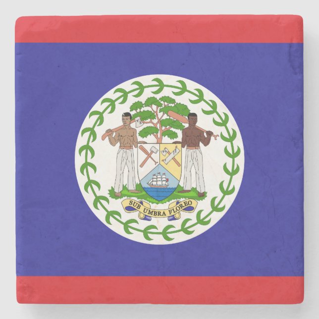 Porta-copo De Pedra Bandeira de Belize (Frente)