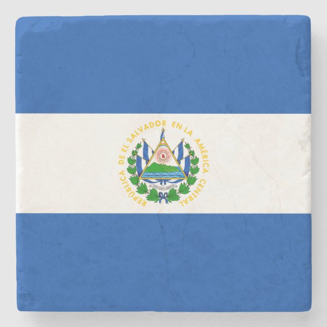 Porta-copo De Pedra Bandeira de El Salvador (Frente)