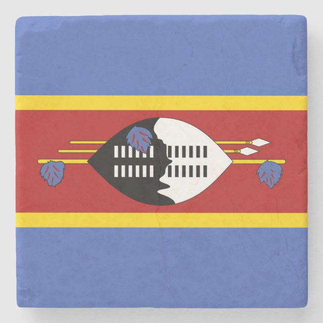Porta-copo De Pedra Bandeira de Essuatíni (Frente)