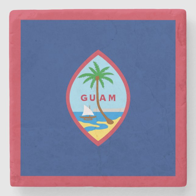 Porta-copo De Pedra Bandeira de Guam (Frente)