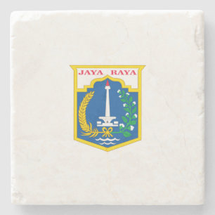 Porta-copo De Pedra Bandeira de Jacarta (Cidade Capital da Indonésia)