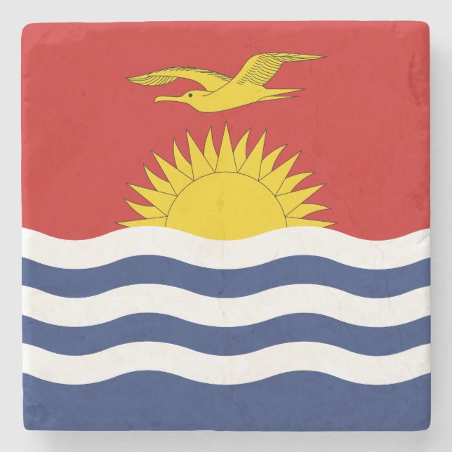 Porta-copo De Pedra Bandeira de Kiribati (Frente)