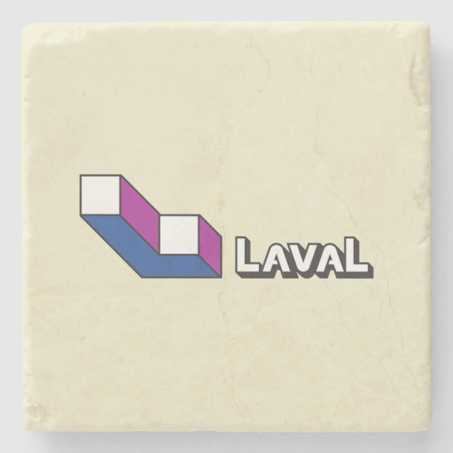 Porta-copo De Pedra Bandeira de Laval (Quebec, Canadá) (Frente)