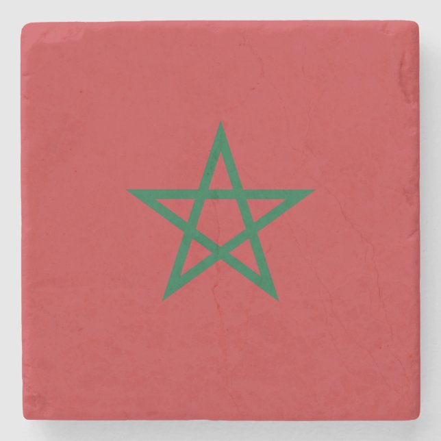 Porta-copo De Pedra Bandeira de Marrocos (Frente)