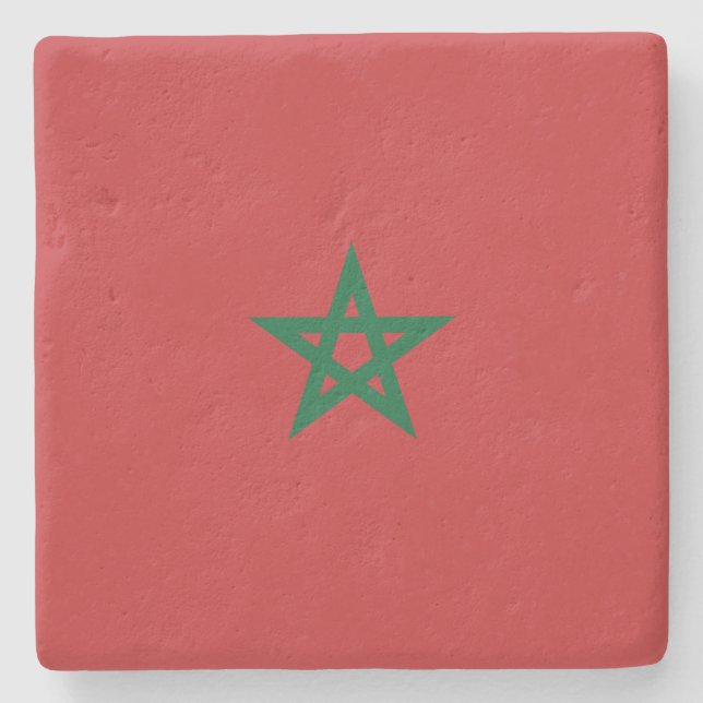 Porta-copo De Pedra Bandeira de Marrocos (Frente)