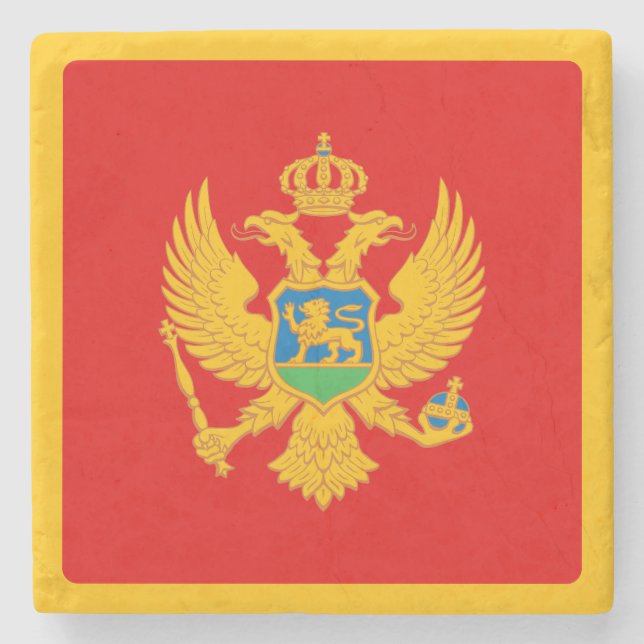 Porta-copo De Pedra Bandeira de Montenegro (Frente)