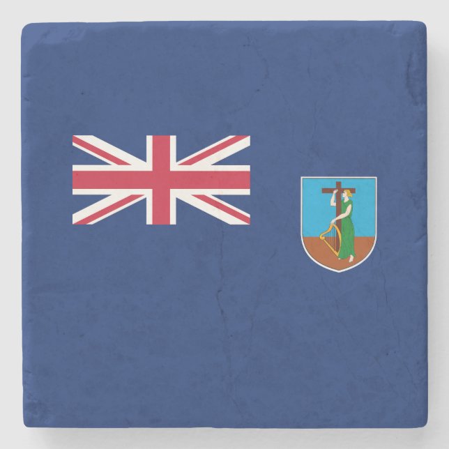 Porta-copo De Pedra Bandeira de Montserrat (Frente)