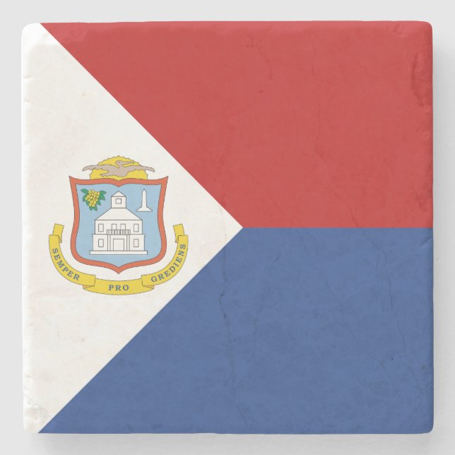 Porta-copo De Pedra Bandeira de Sint Maarten (Frente)