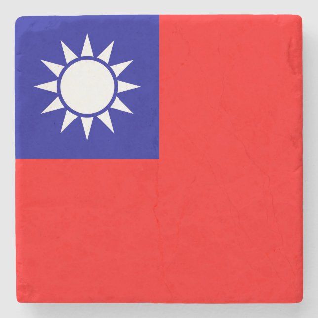 Porta-copo De Pedra Bandeira de Taiwan (Frente)