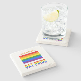 Porta-copo De Pedra Bandeira do Arco-íris do Orgulho Gay Personalizada