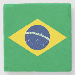 Porta-copo De Pedra Bandeira do Brasil